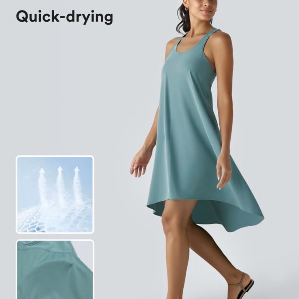 HALARA Teal High-Low Dress NWT